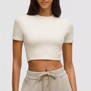 Lululemon Wundermost Ultra-Soft Nulu Crewneck Cropped T-Shirt